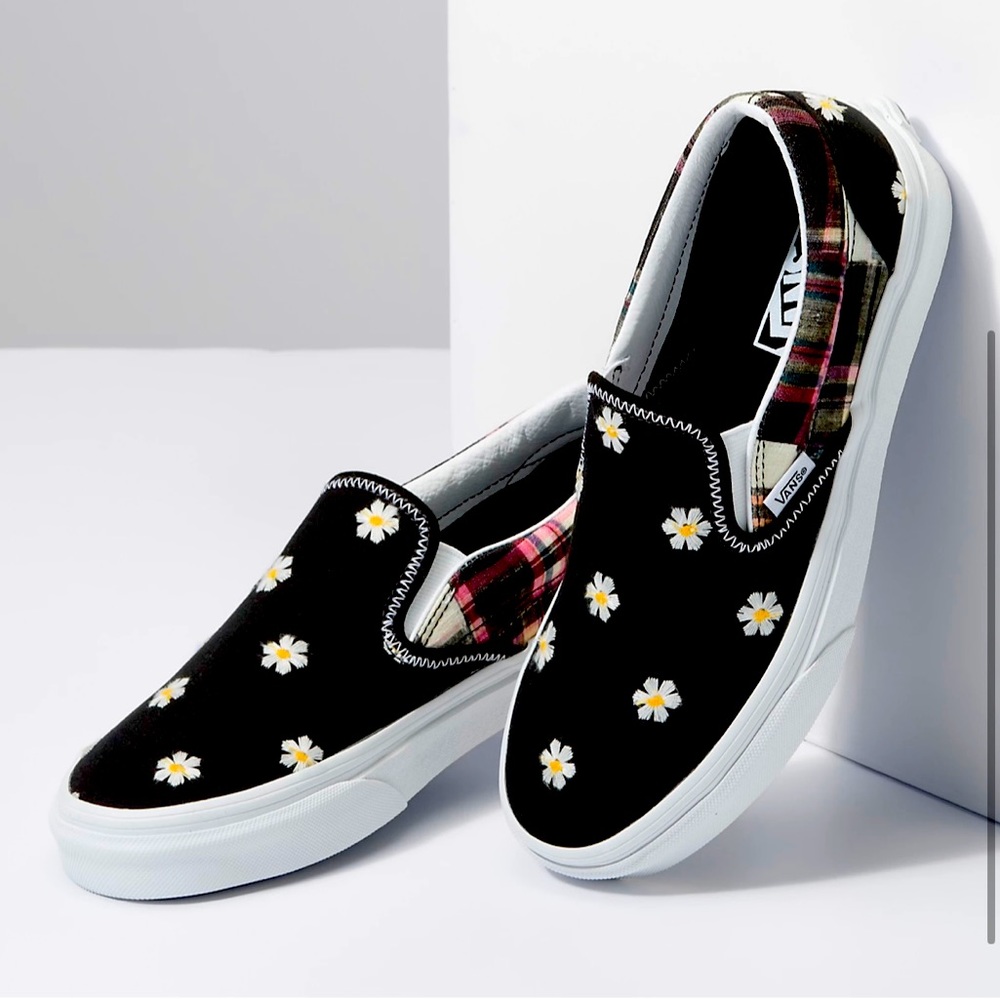 VANS CLASSIC SLIP ON—FLORAL PLAID PATCHWORK